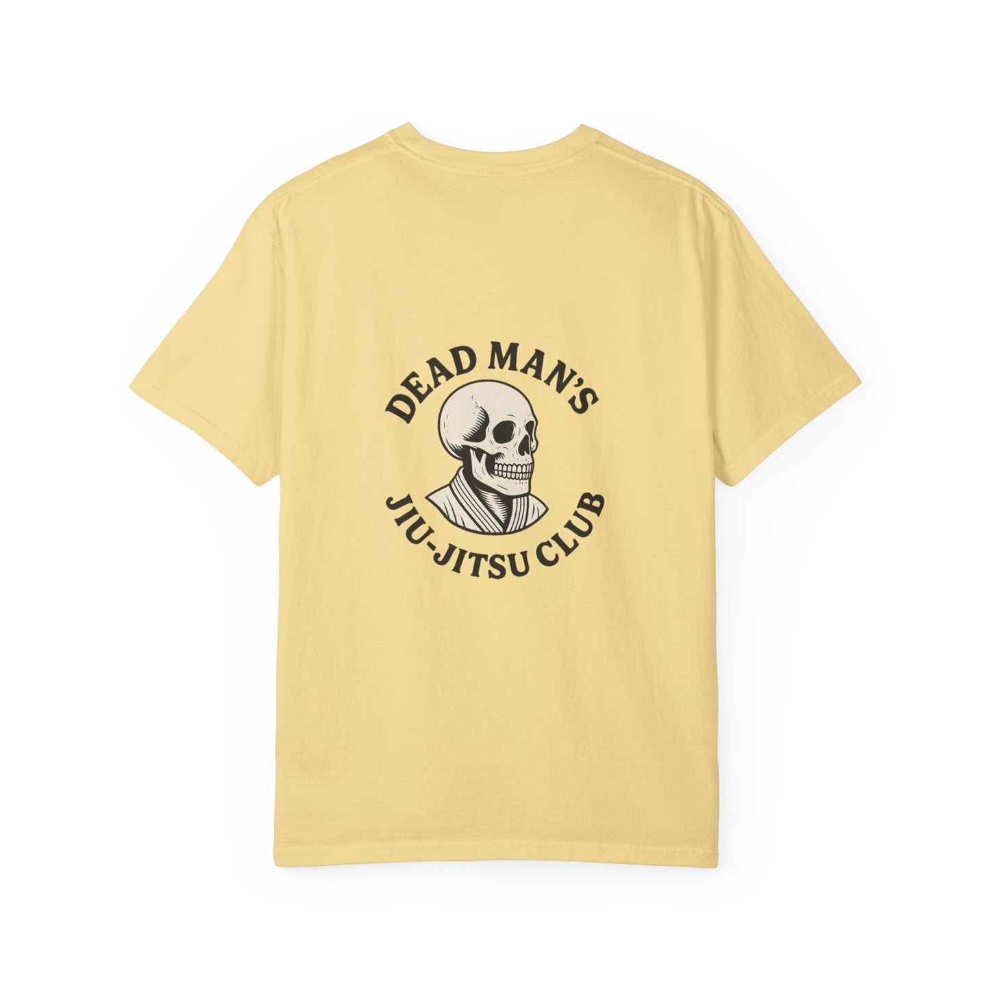 Dead Mans Jiu-Jitsu Club Tee / Skeleton Grappler Design | Funny BJJ Shirt for Rollers Who Are Dead Inside / Unisex Garment Dyed T shirt