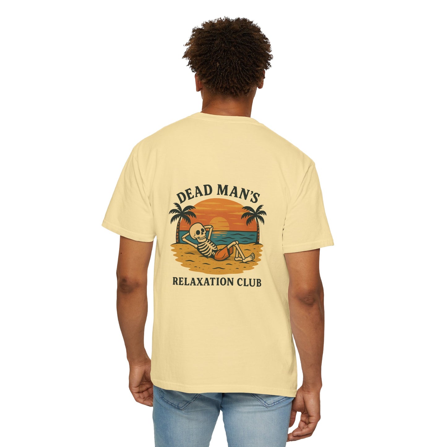 Dead Mans Relaxation Club / Retro Beach Skeleton Tee, Casual Wear