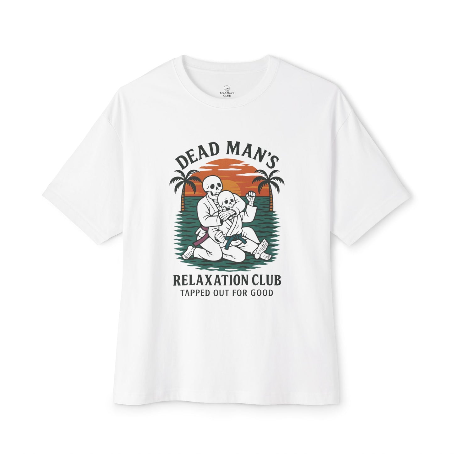 Unisex Dead Mans Club Tee BJJ Inspired Vintage Sunset Skeleton Shirt