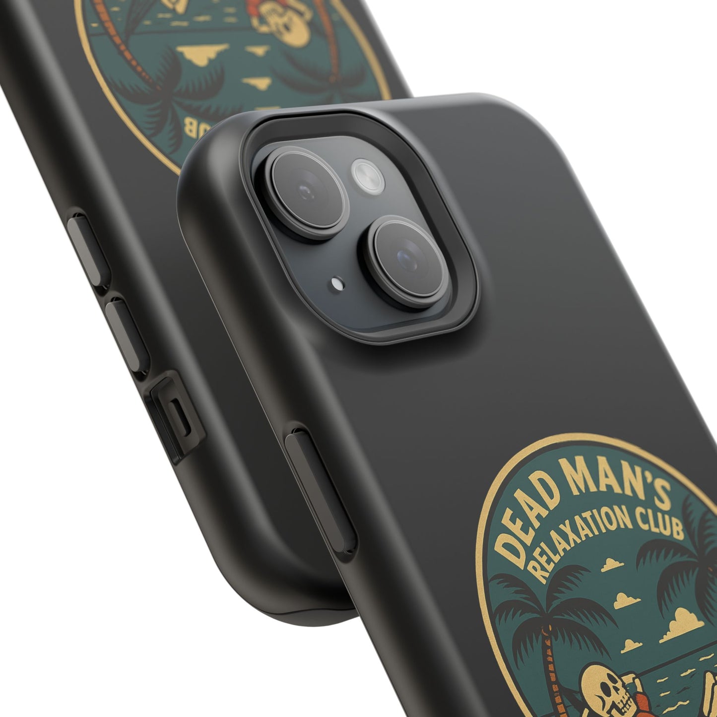 Dead Mans Relaxation Club iPhone Case / Finally Saved Enough to Retire Skeleton Beach Design