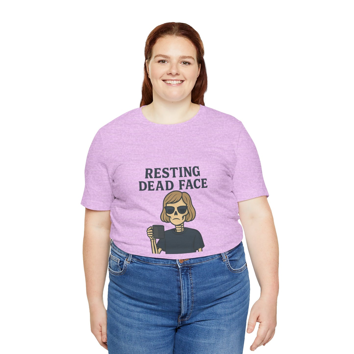 Resting Dead Face T-Shirt / Funny Skeleton Coffee Shirt | Burnout Humor Tee for Women | Dead Mans Club / Resting Dead Face Unisex Tee