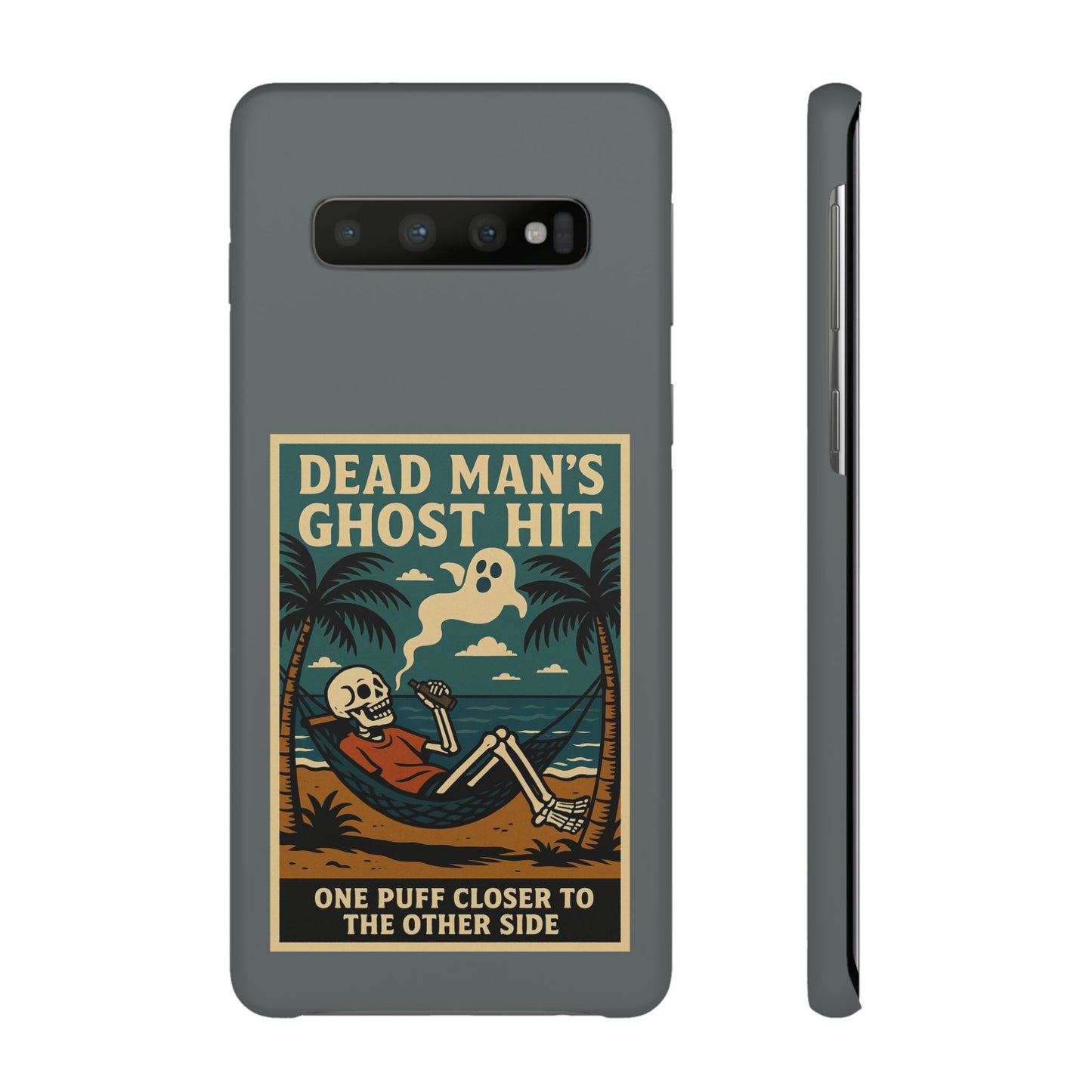 Dead Mans Ghost Hit iPhone Case One Puff Closer to the Other Side Skeleton Vibe Design