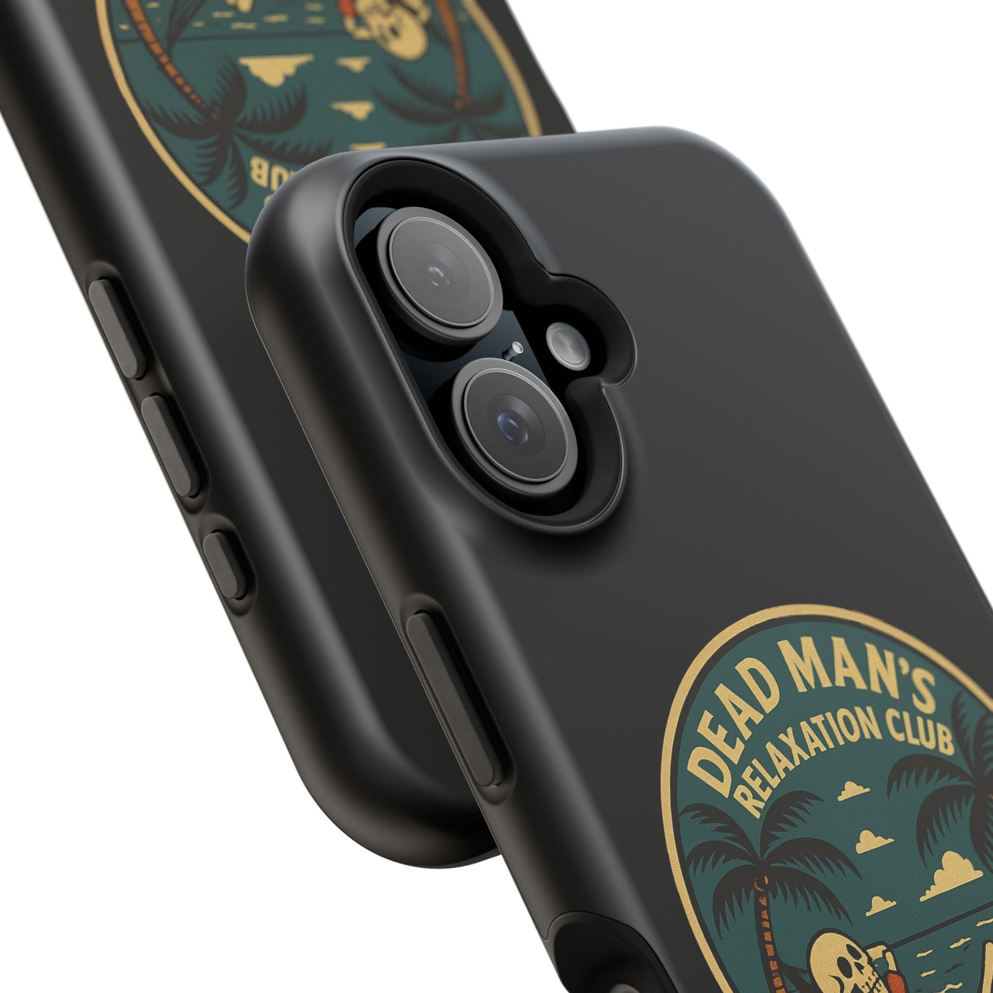 Dead Mans Relaxation Club iPhone Case / Finally Saved Enough to Retire Skeleton Beach Design