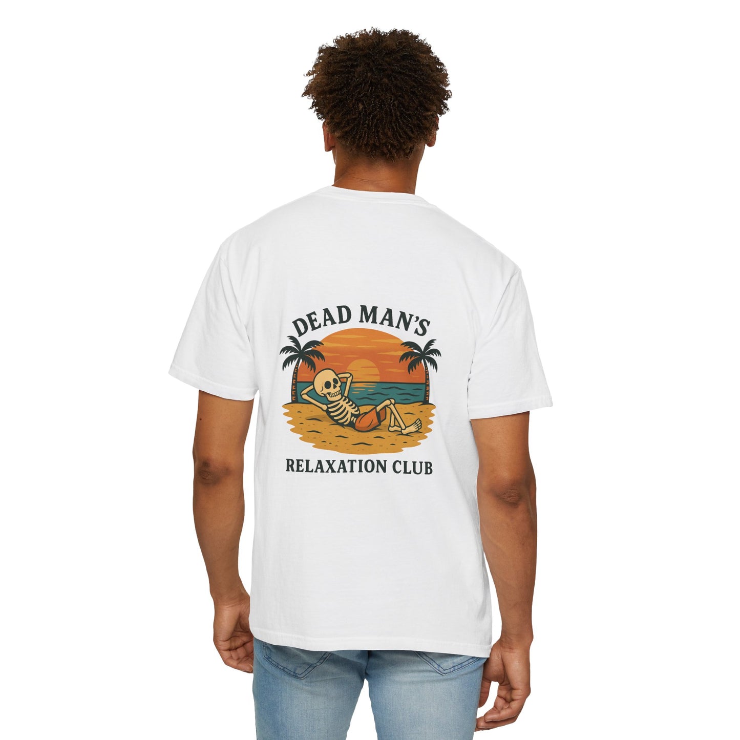 Dead Mans Relaxation Club / Retro Beach Skeleton Tee, Casual Wear