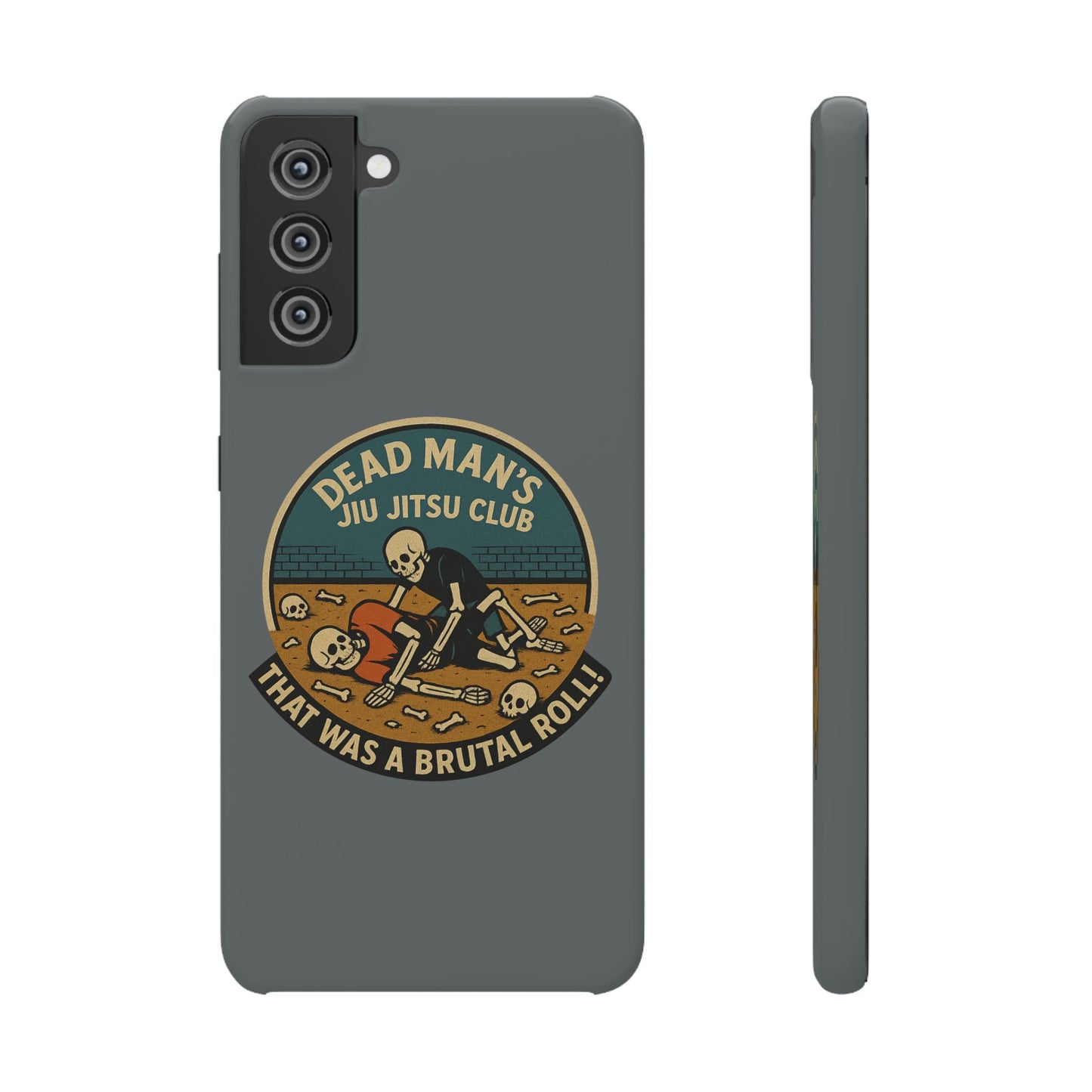 Dead Mans Jiu Jitsu Club iPhone Case That Was a Brutal Roll Skeleton Grappling Design