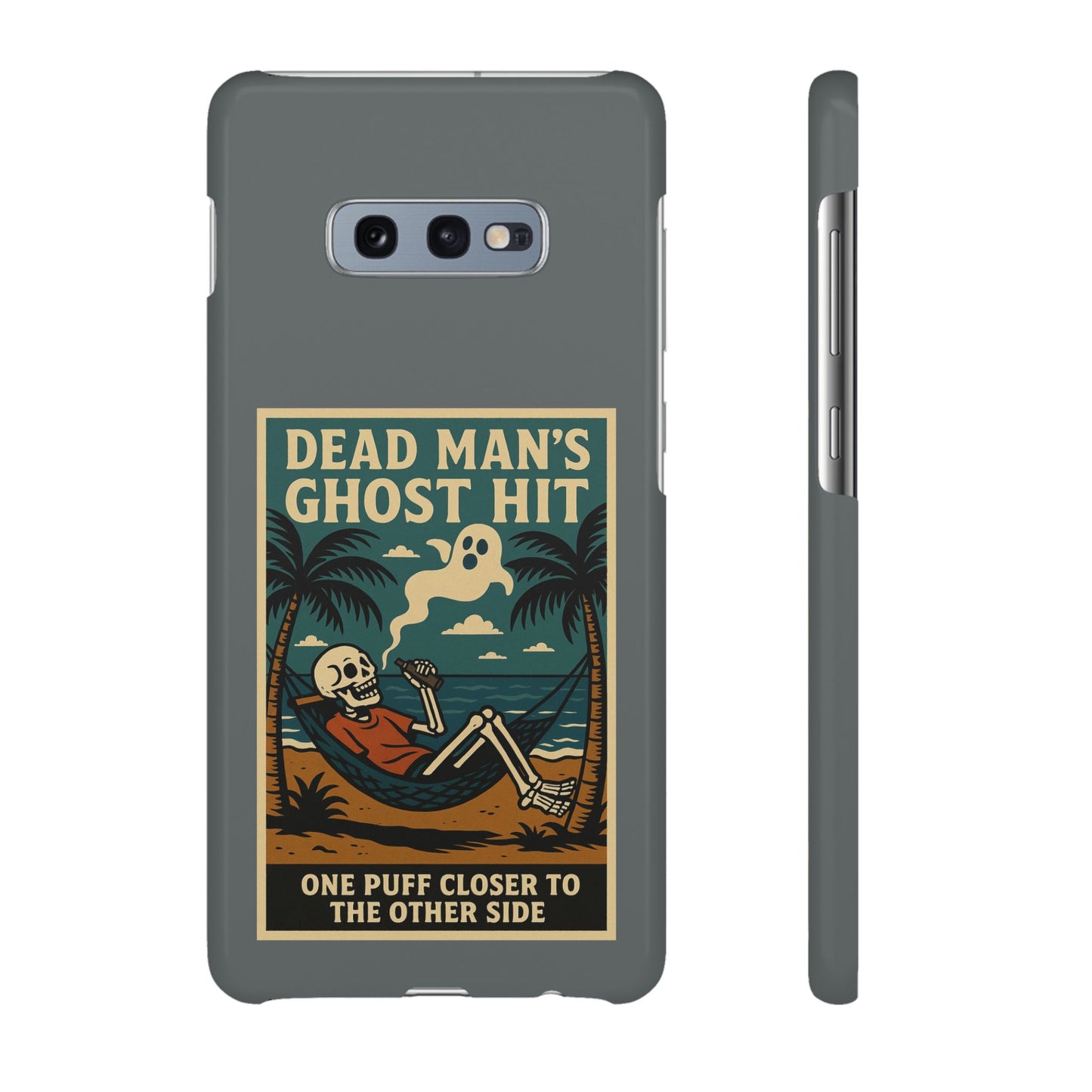 Dead Mans Ghost Hit iPhone Case One Puff Closer to the Other Side Skeleton Vibe Design