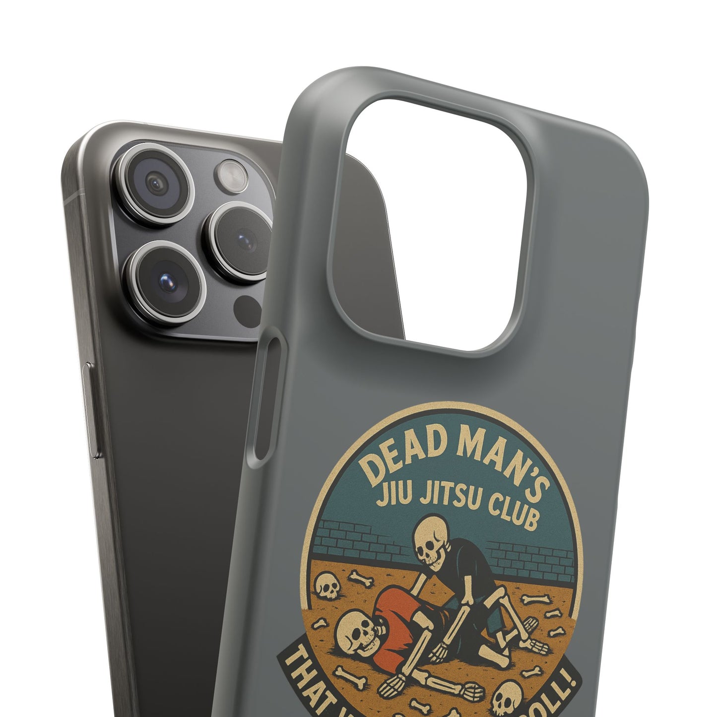 Dead Mans Jiu Jitsu Club iPhone Case That Was a Brutal Roll Skeleton Grappling Design