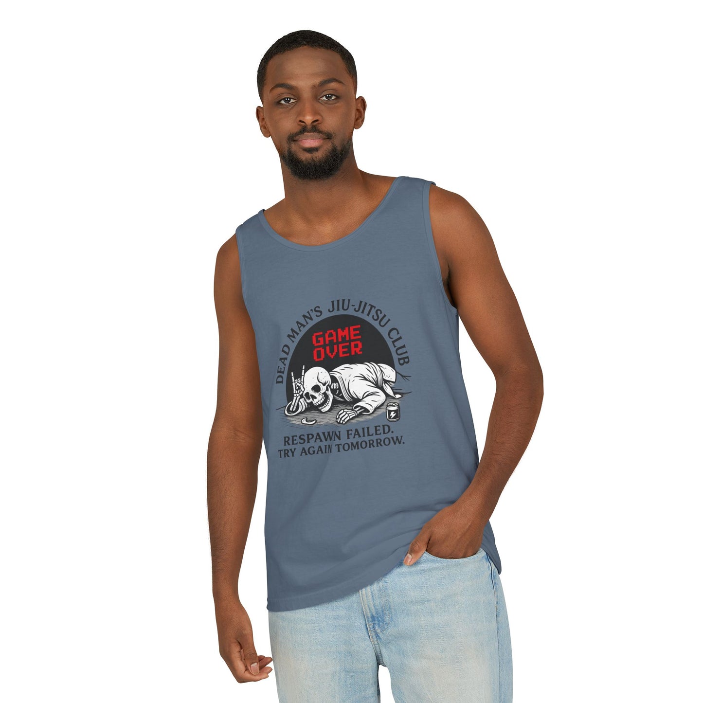 Game Over Tank Top / Dead Mans Jiu-Jitsu Club | Funny BJJ Skeleton Design / Jiu-Jitsu Skull Tank Top