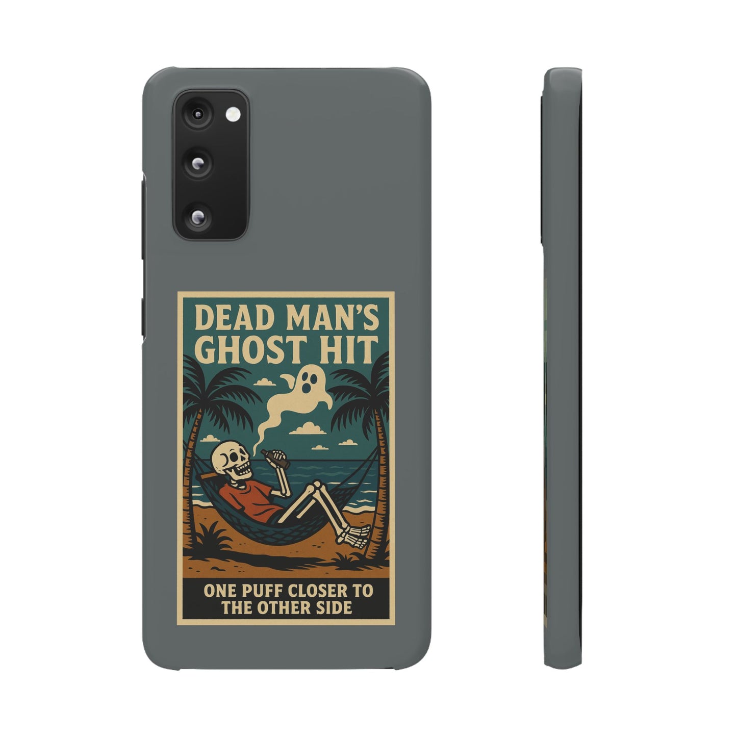 Dead Mans Ghost Hit iPhone Case One Puff Closer to the Other Side Skeleton Vibe Design