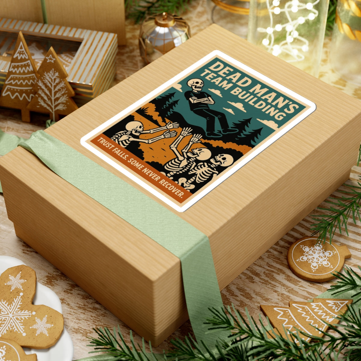 Dead Mans Team Building Sticker / Trust Falls. Some Never Recover. Kiss-Cut Stickers - Funny Decals for Team Bonding, Office Humor