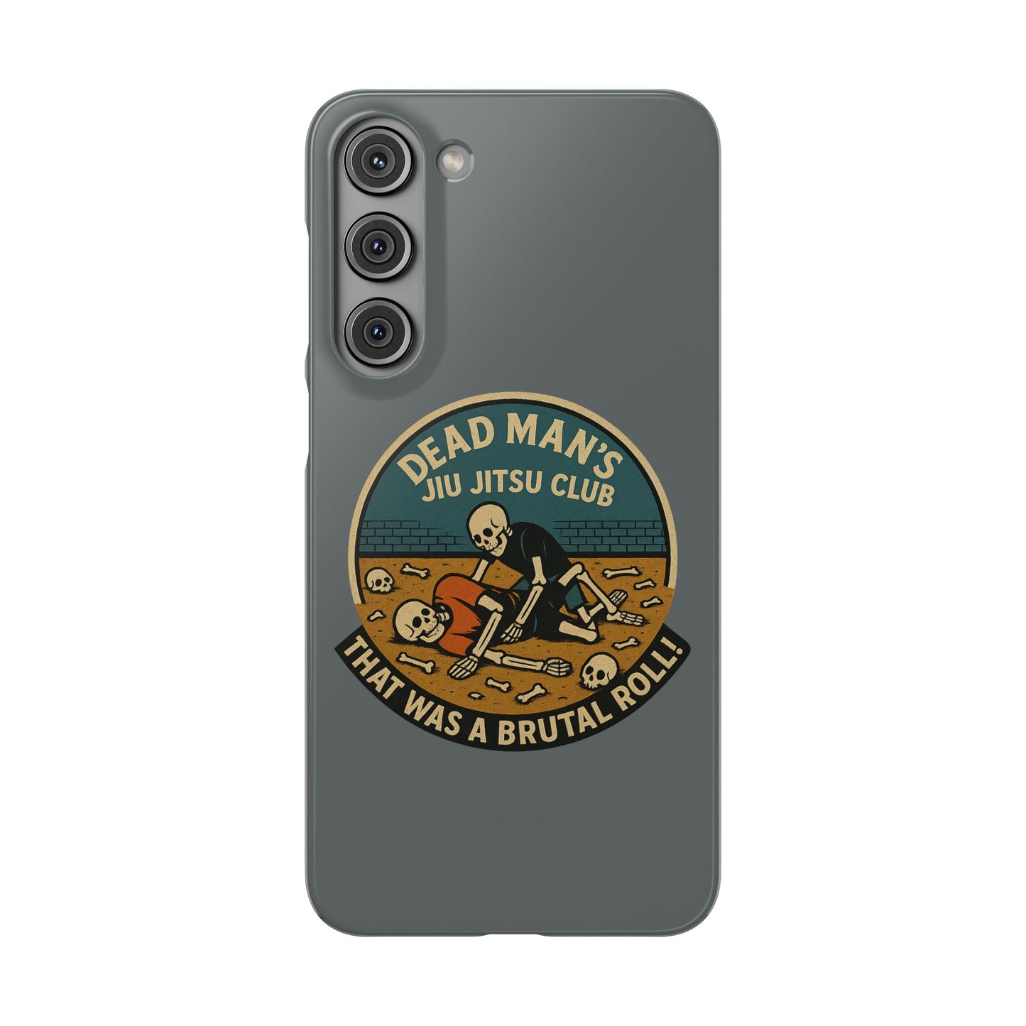 Dead Mans Jiu Jitsu Club iPhone Case That Was a Brutal Roll Skeleton Grappling Design
