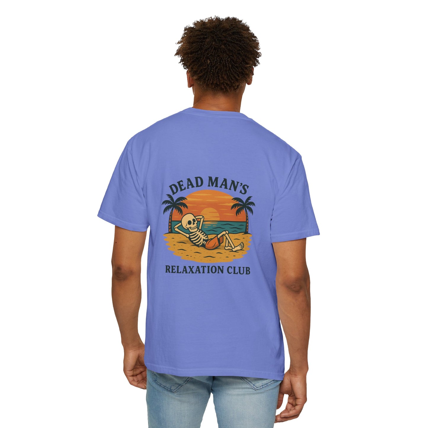 Dead Mans Relaxation Club / Retro Beach Skeleton Tee, Casual Wear