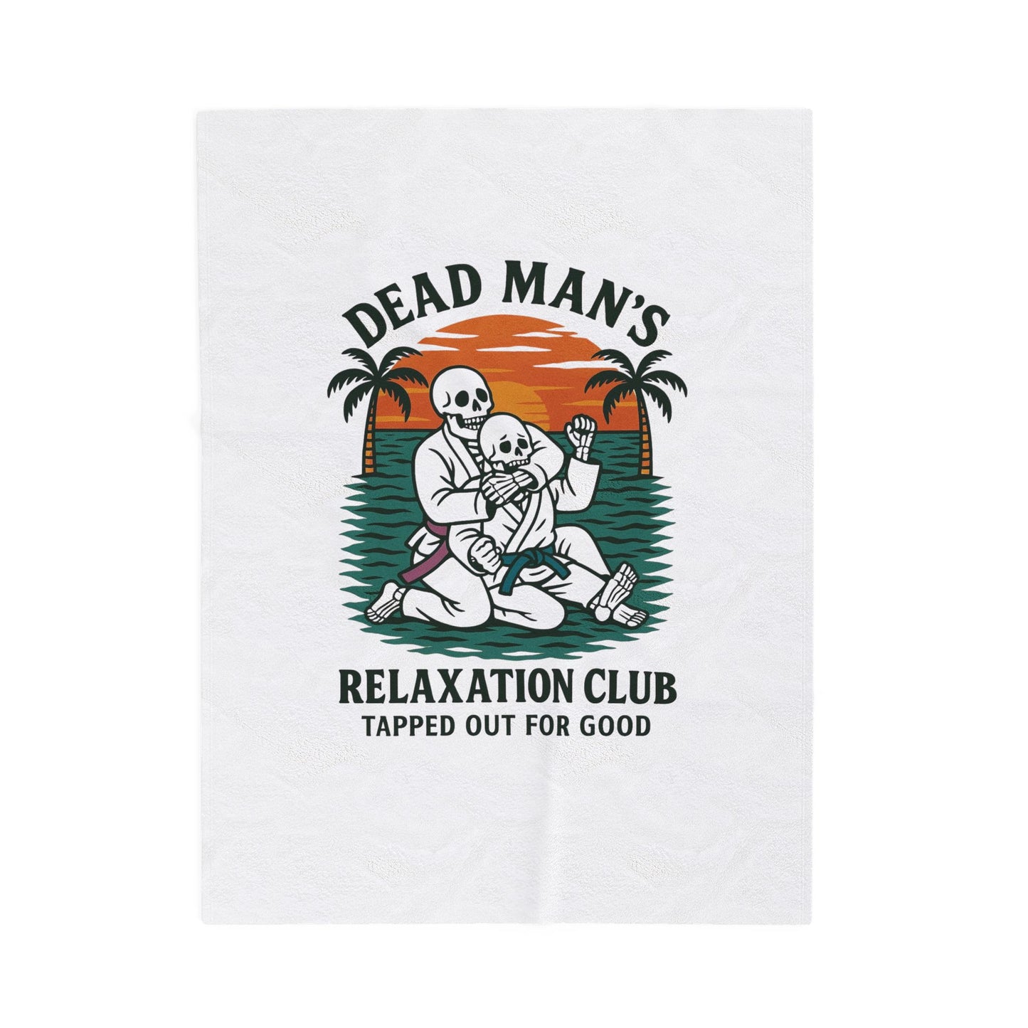 Dead Mans Relaxation Club Velveteen Blanket / Tapped Out for Good Cozy Throw for Halloween, Home Decor, Gift for Friends, Skull Vibe