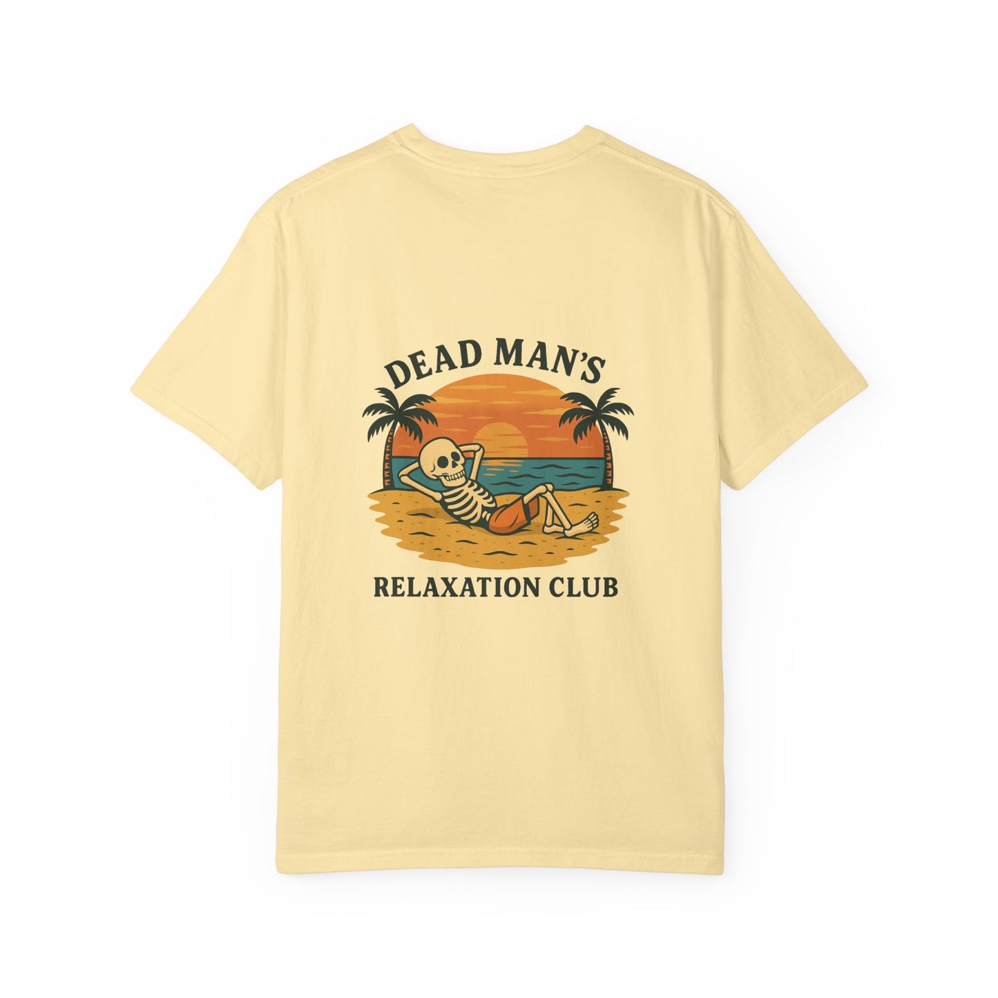 Dead Mans Relaxation Club / Retro Beach Skeleton Tee, Casual Wear