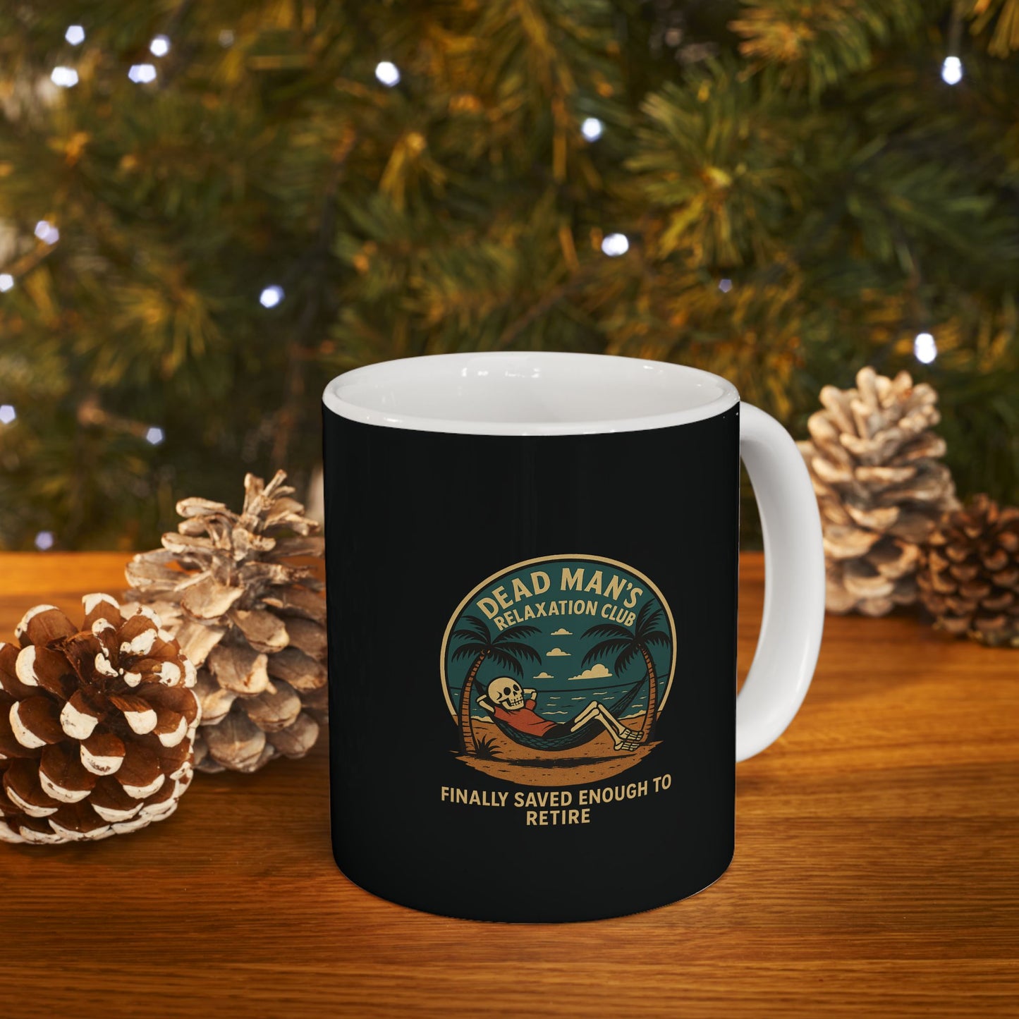 Dead Mans Relaxation Club Mug - Dark Humor Retirement Gift