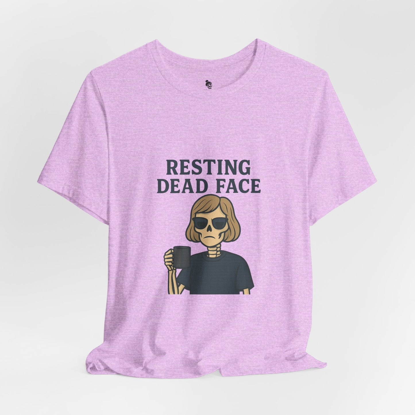 Resting Dead Face T-Shirt / Funny Skeleton Coffee Shirt | Burnout Humor Tee for Women | Dead Mans Club / Resting Dead Face Unisex Tee