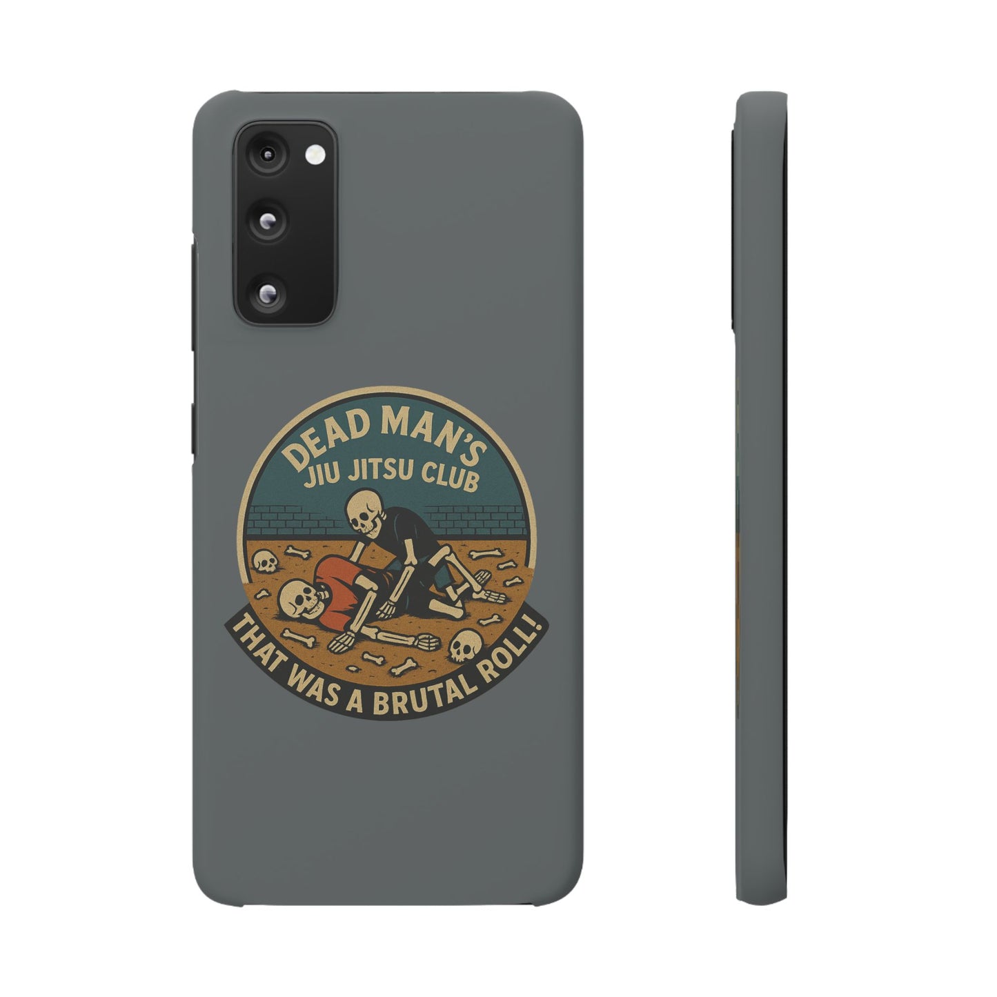 Dead Mans Jiu Jitsu Club iPhone Case That Was a Brutal Roll Skeleton Grappling Design