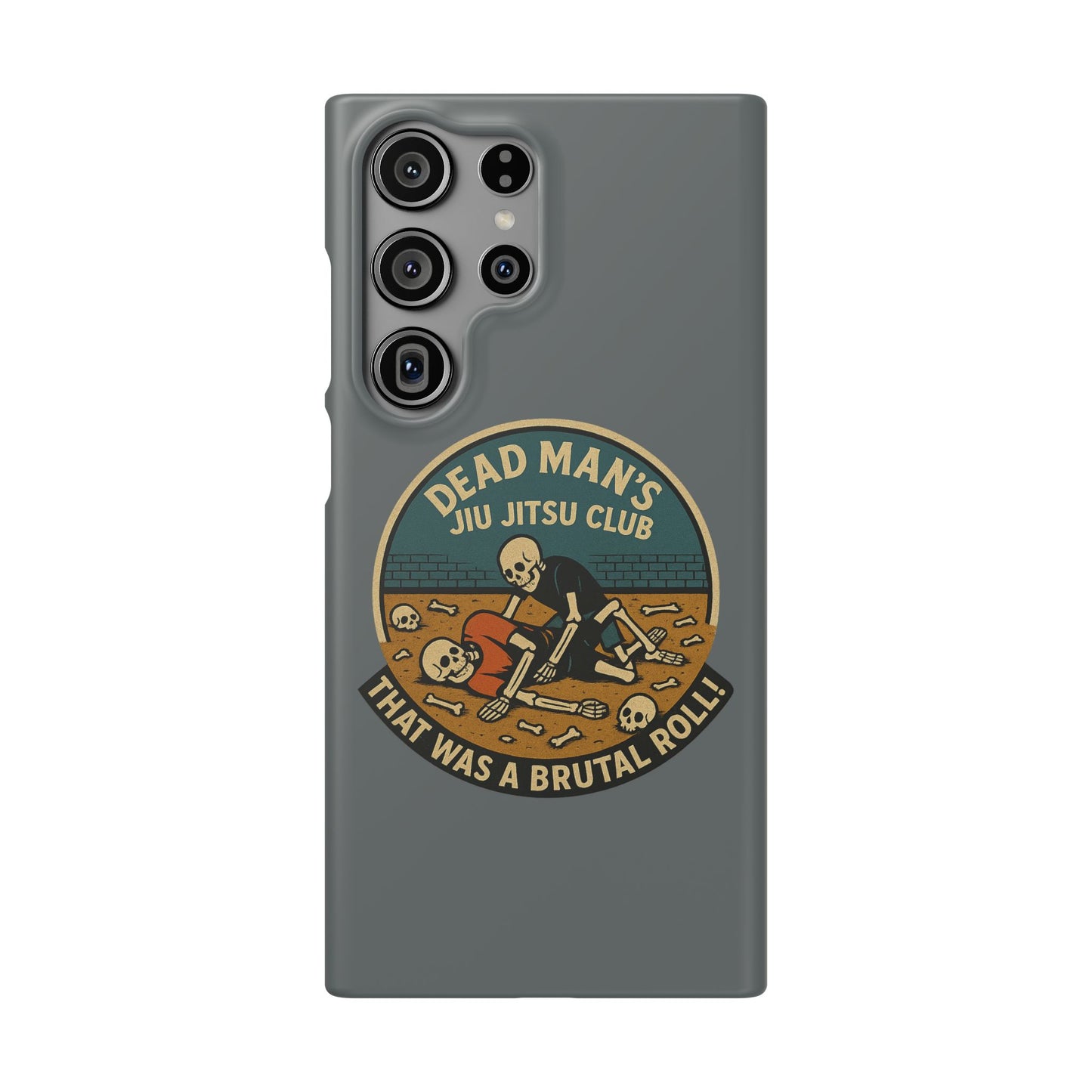 Dead Mans Jiu Jitsu Club iPhone Case That Was a Brutal Roll Skeleton Grappling Design
