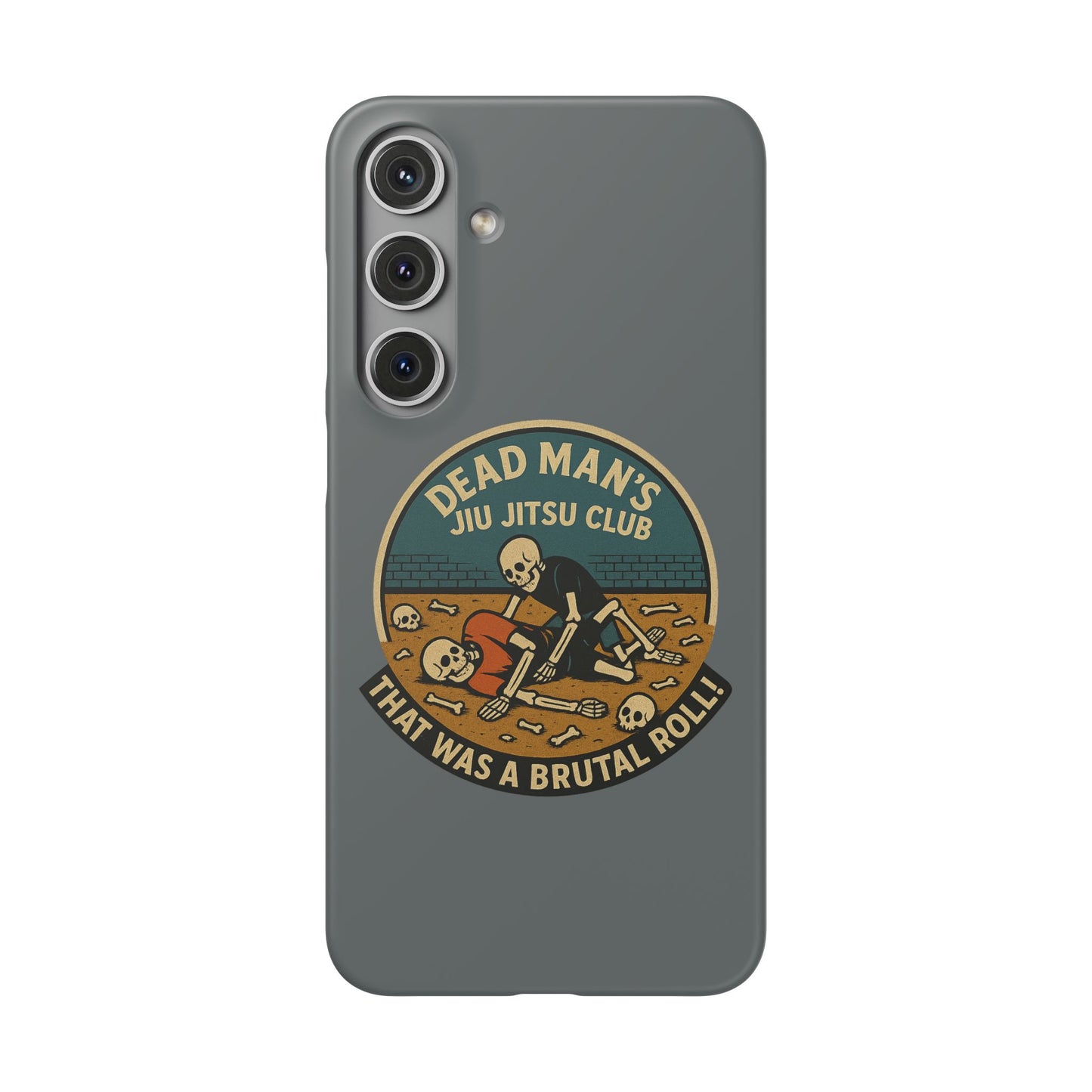 Dead Mans Jiu Jitsu Club iPhone Case That Was a Brutal Roll Skeleton Grappling Design