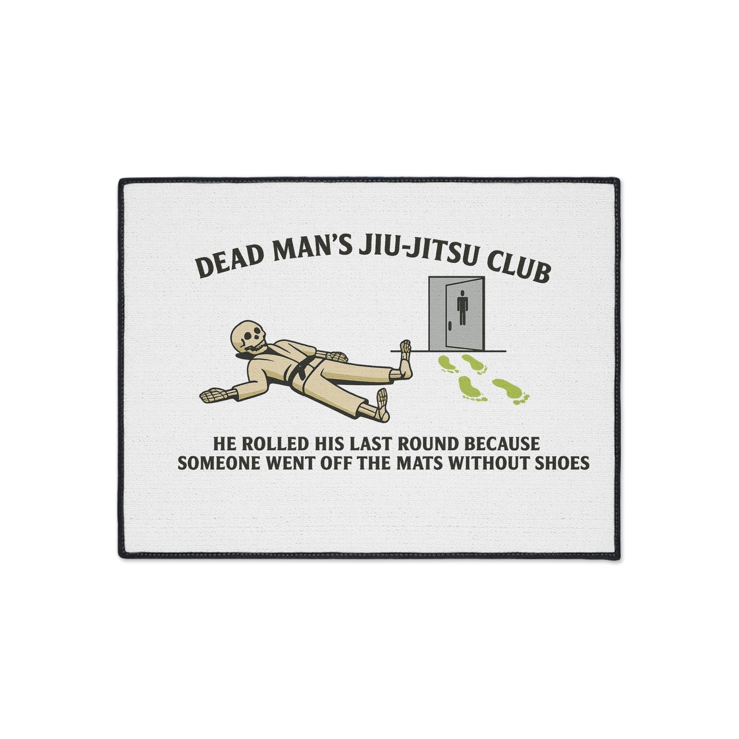 Dead Mans Jiu Jitsu Club Mat / Funny Gym Hygiene Skeleton Rug / Rolled His Last Round BJJ Floor Mat / Jiu-Jitsu Floor Mat | Dead Mans Club