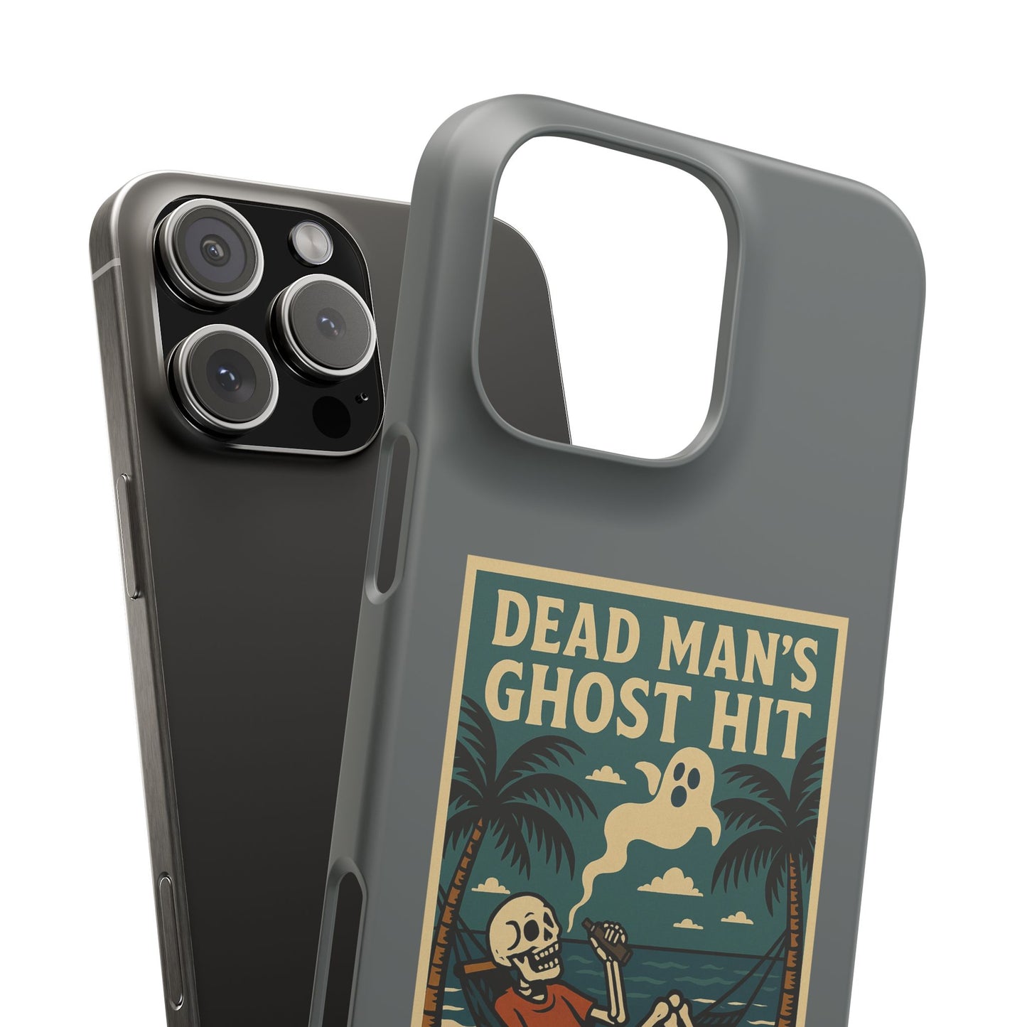 Dead Mans Ghost Hit iPhone Case One Puff Closer to the Other Side Skeleton Vibe Design