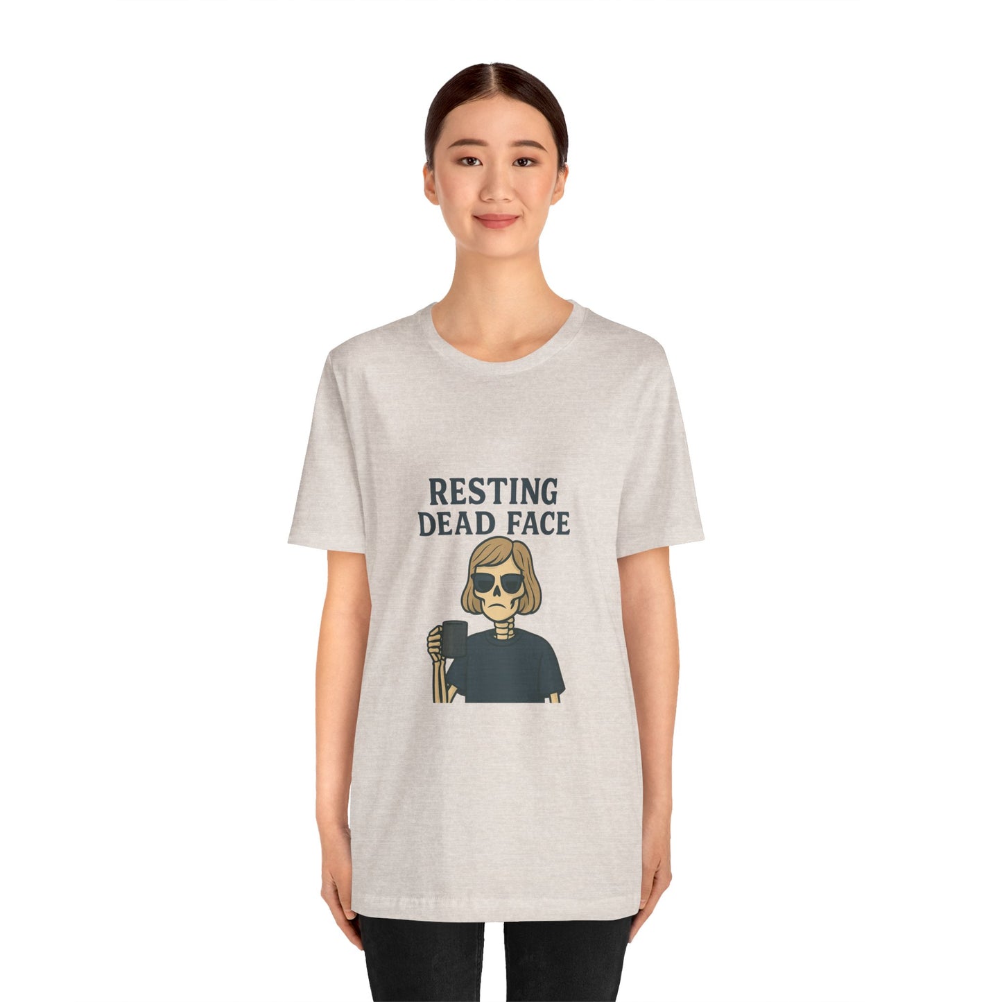 Resting Dead Face T-Shirt / Funny Skeleton Coffee Shirt | Burnout Humor Tee for Women | Dead Mans Club / Resting Dead Face Unisex Tee