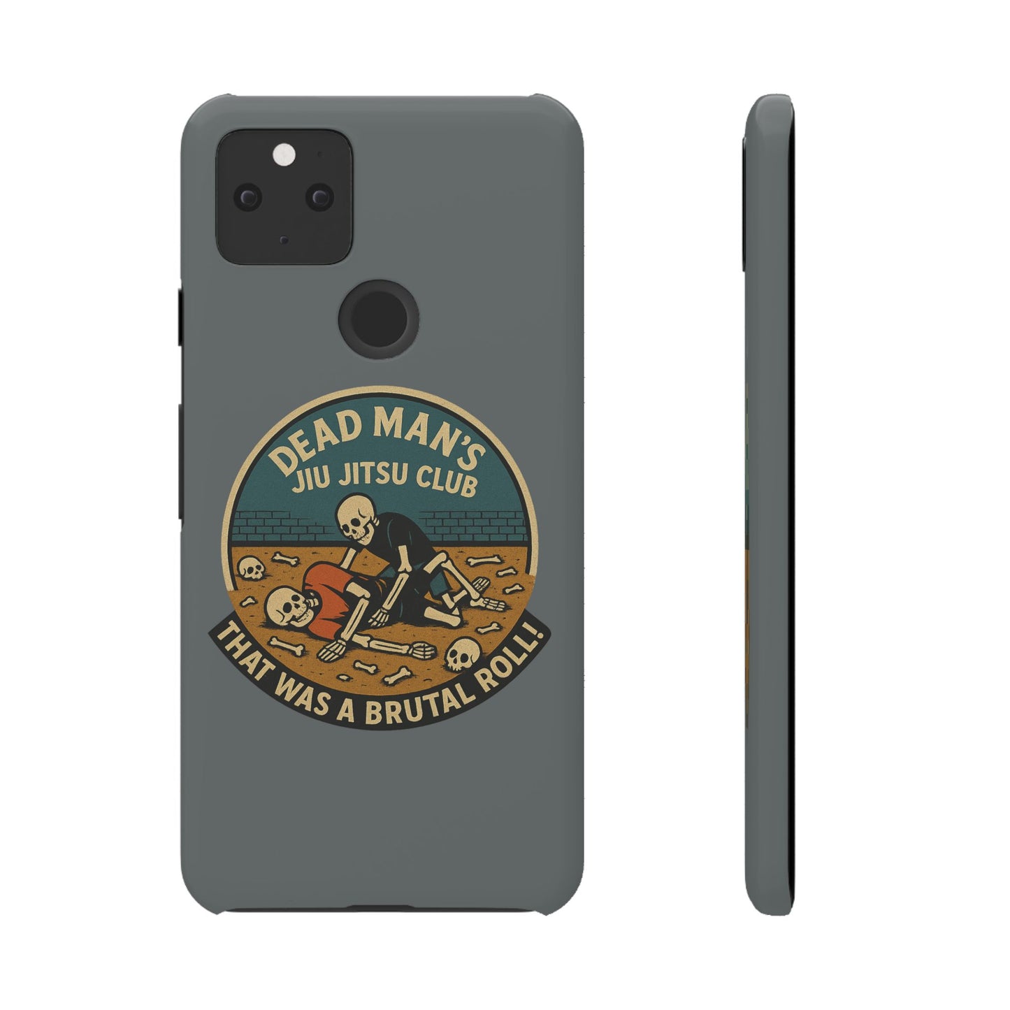 Dead Mans Jiu Jitsu Club iPhone Case That Was a Brutal Roll Skeleton Grappling Design