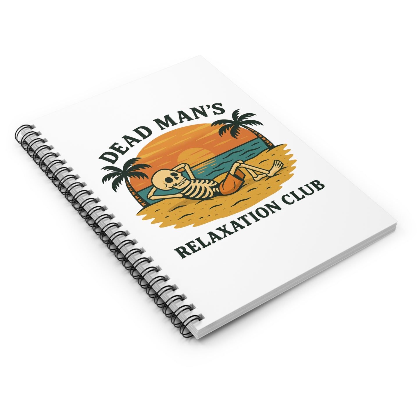 Dead Mans Relaxation Club / Retro Skeleton Spiral Notebook | Vintage Aesthetic, Gift for Beach Lovers, Journaling, Note taking, Writing