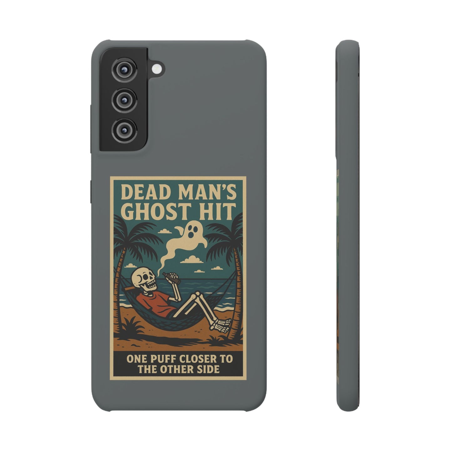 Dead Mans Ghost Hit iPhone Case One Puff Closer to the Other Side Skeleton Vibe Design