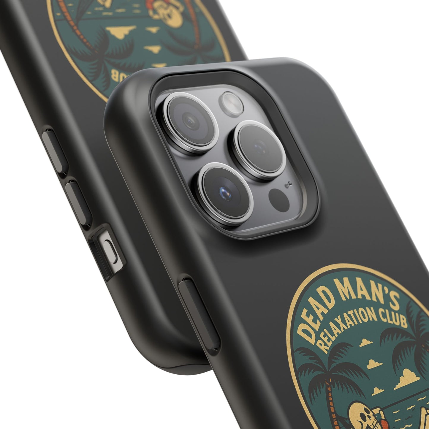 Dead Mans Relaxation Club iPhone Case / Finally Saved Enough to Retire Skeleton Beach Design