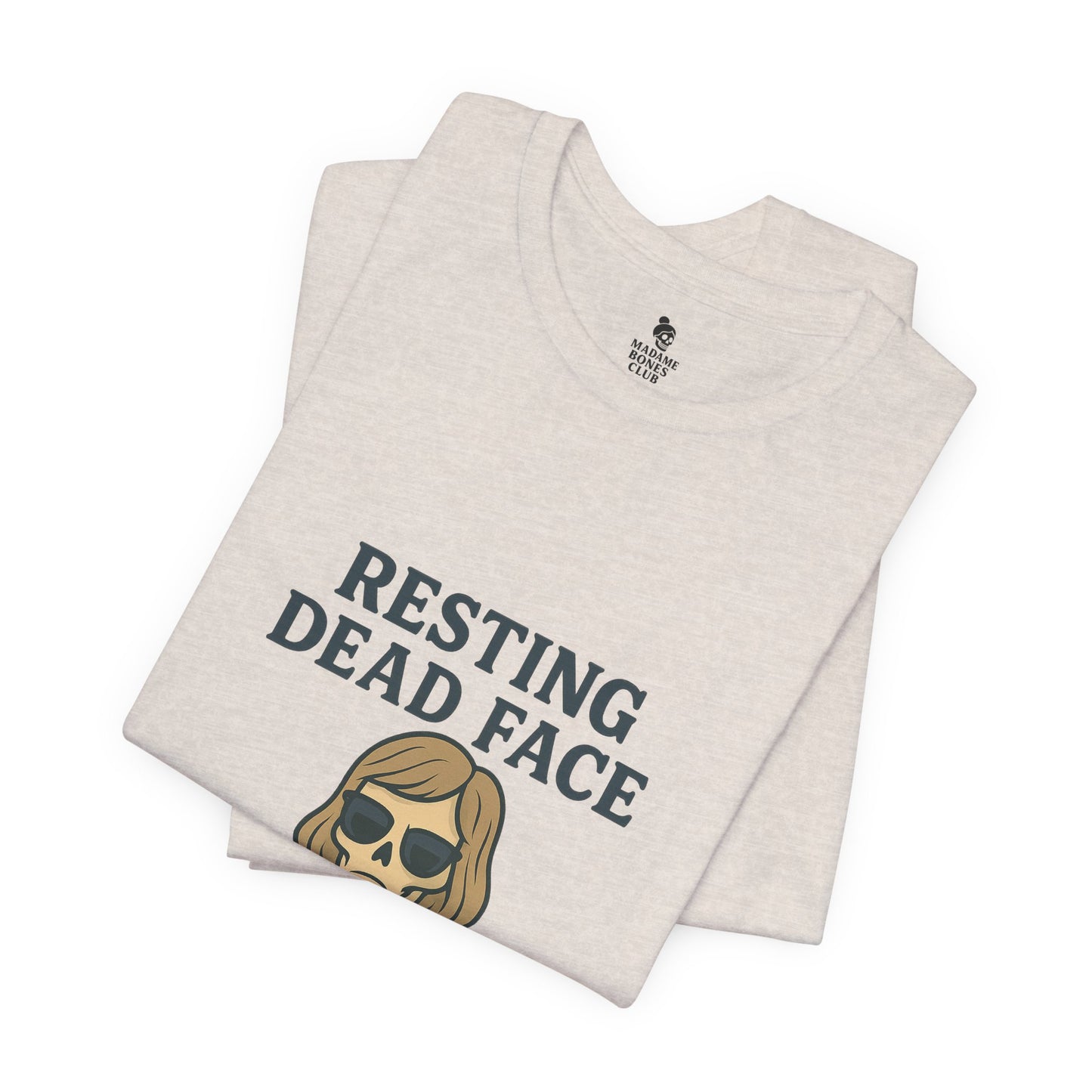 Resting Dead Face T-Shirt / Funny Skeleton Coffee Shirt | Burnout Humor Tee for Women | Dead Mans Club / Resting Dead Face Unisex Tee