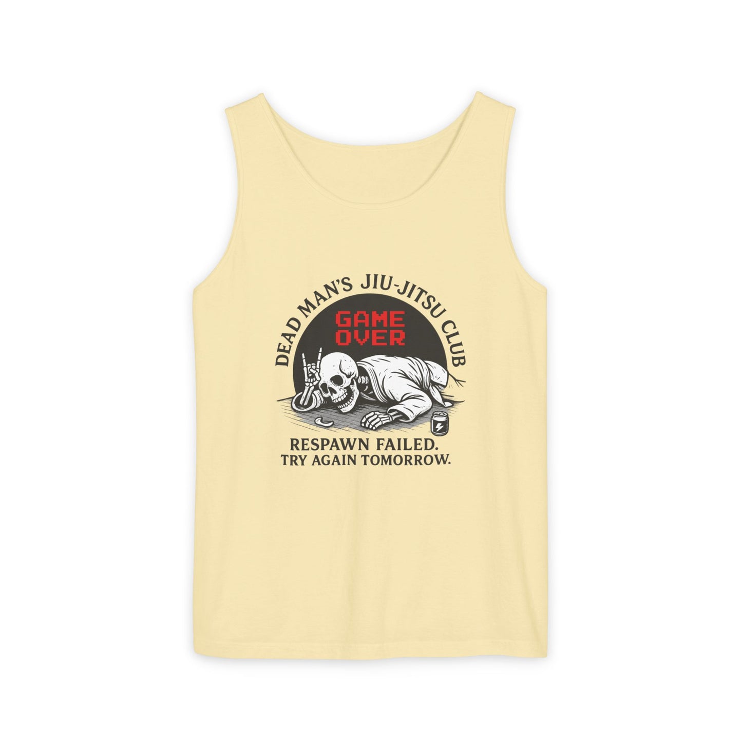 Game Over Tank Top / Dead Mans Jiu-Jitsu Club | Funny BJJ Skeleton Design / Jiu-Jitsu Skull Tank Top