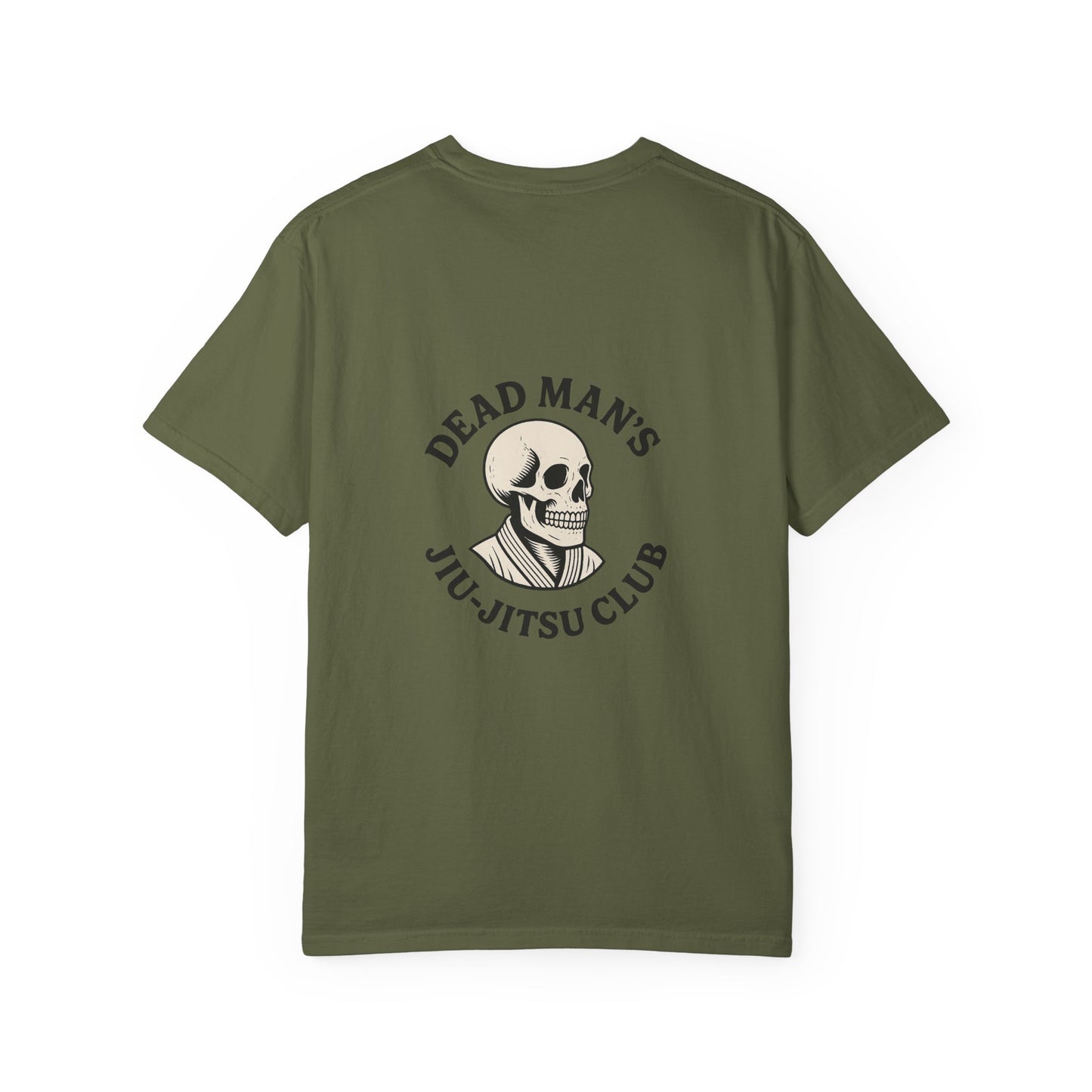 Dead Mans Jiu-Jitsu Club Tee / Skeleton Grappler Design | Funny BJJ Shirt for Rollers Who Are Dead Inside / Unisex Garment Dyed T shirt
