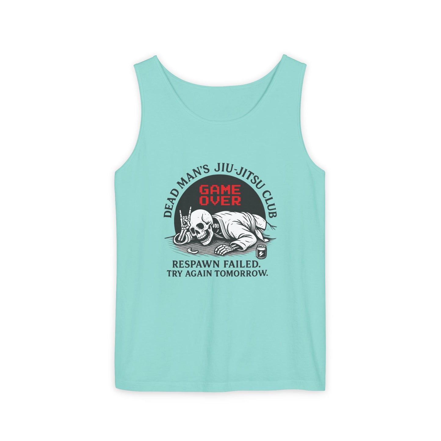 Game Over Tank Top / Dead Mans Jiu-Jitsu Club | Funny BJJ Skeleton Design / Jiu-Jitsu Skull Tank Top