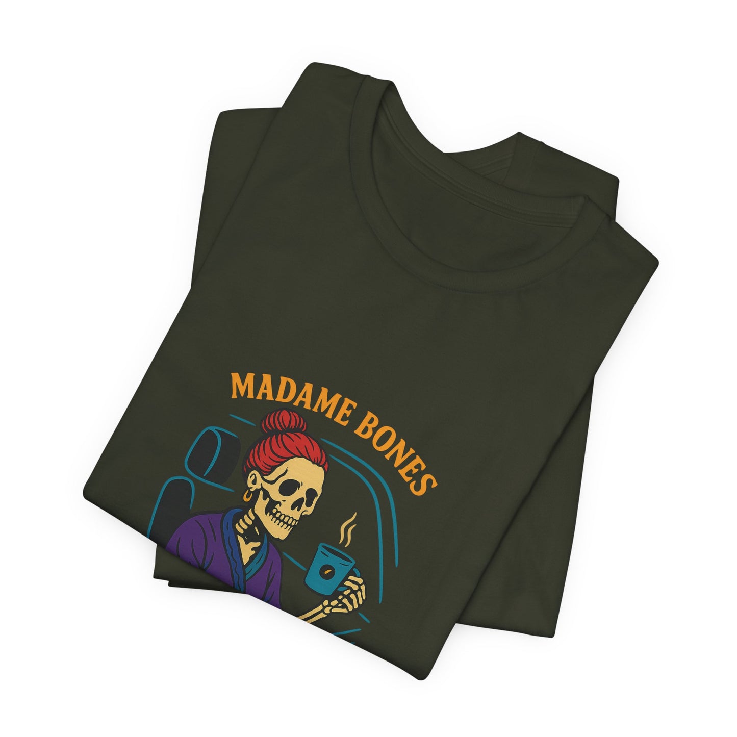 Madame Bones Died in the Carpool Line T-Shirt / Funny Mom Life Skeleton Tee