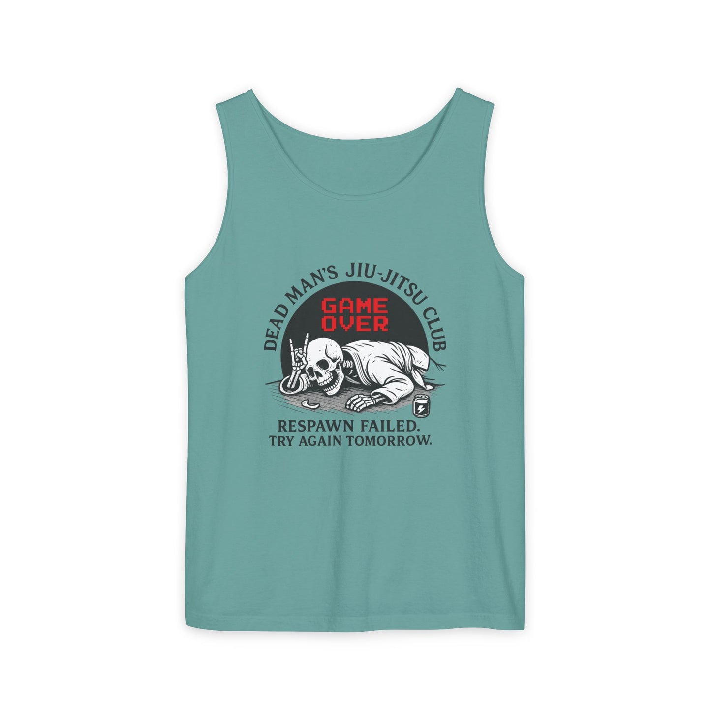 Game Over Tank Top / Dead Mans Jiu-Jitsu Club | Funny BJJ Skeleton Design / Jiu-Jitsu Skull Tank Top