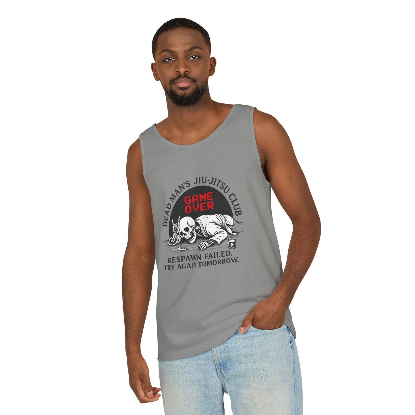 Game Over Tank Top / Dead Mans Jiu-Jitsu Club | Funny BJJ Skeleton Design / Jiu-Jitsu Skull Tank Top