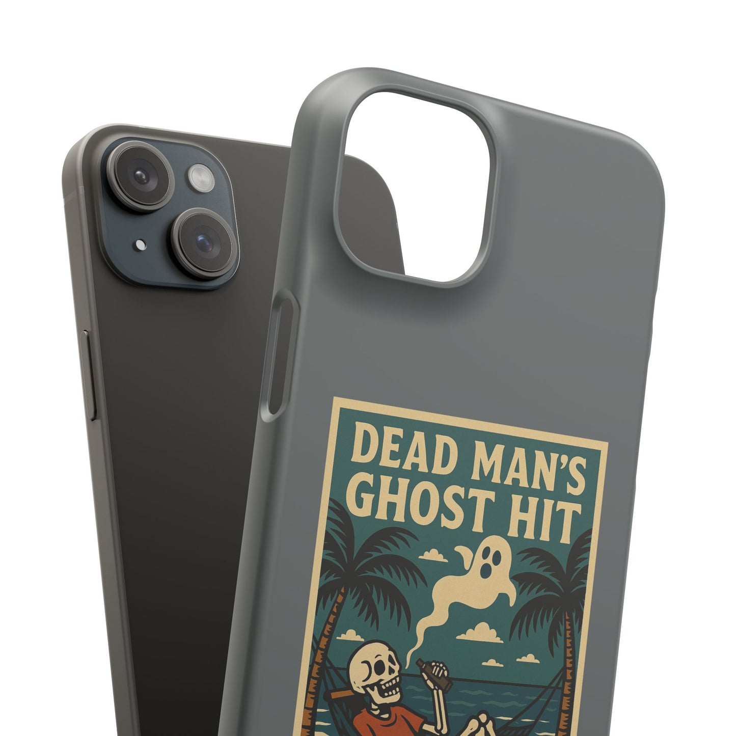 Dead Mans Ghost Hit iPhone Case One Puff Closer to the Other Side Skeleton Vibe Design