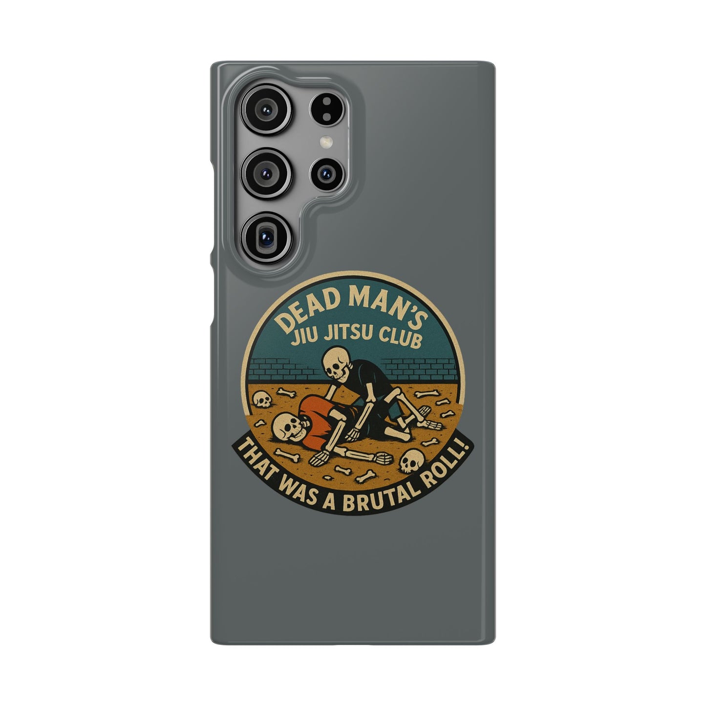 Dead Mans Jiu Jitsu Club iPhone Case That Was a Brutal Roll Skeleton Grappling Design