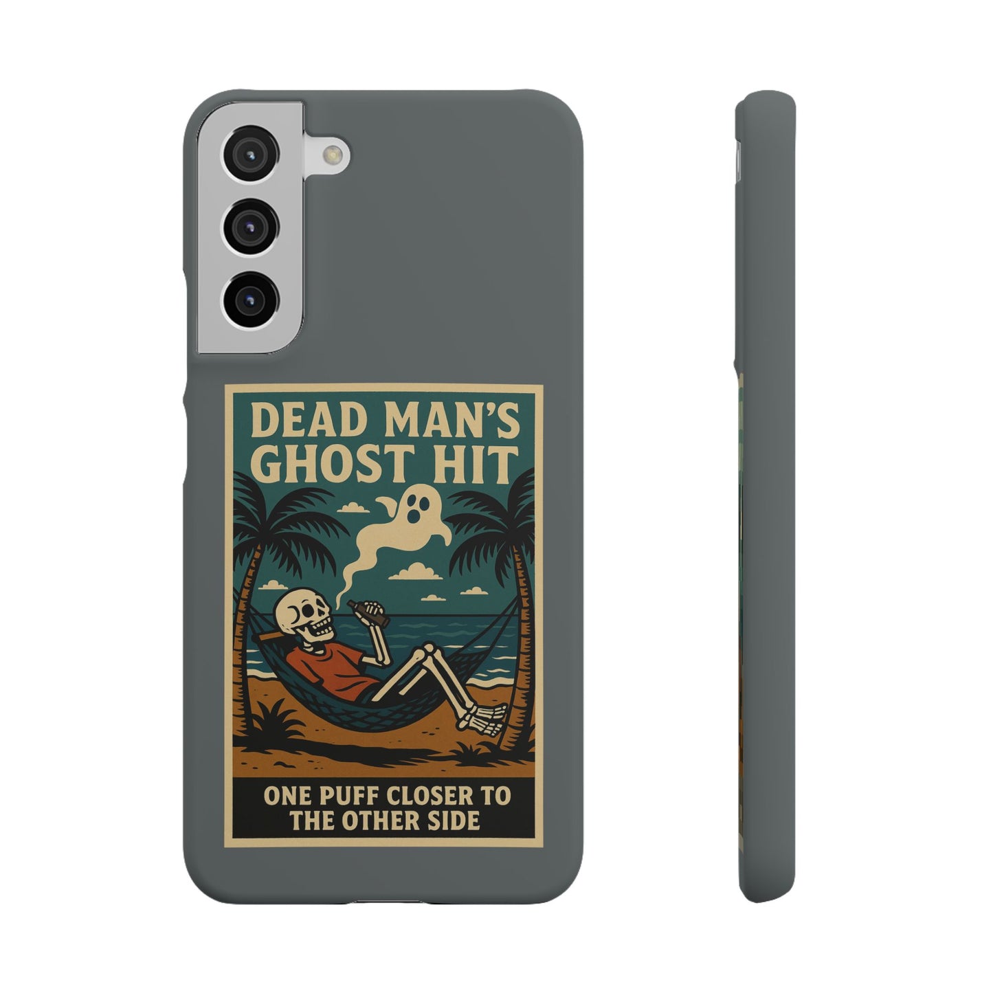 Dead Mans Ghost Hit iPhone Case One Puff Closer to the Other Side Skeleton Vibe Design
