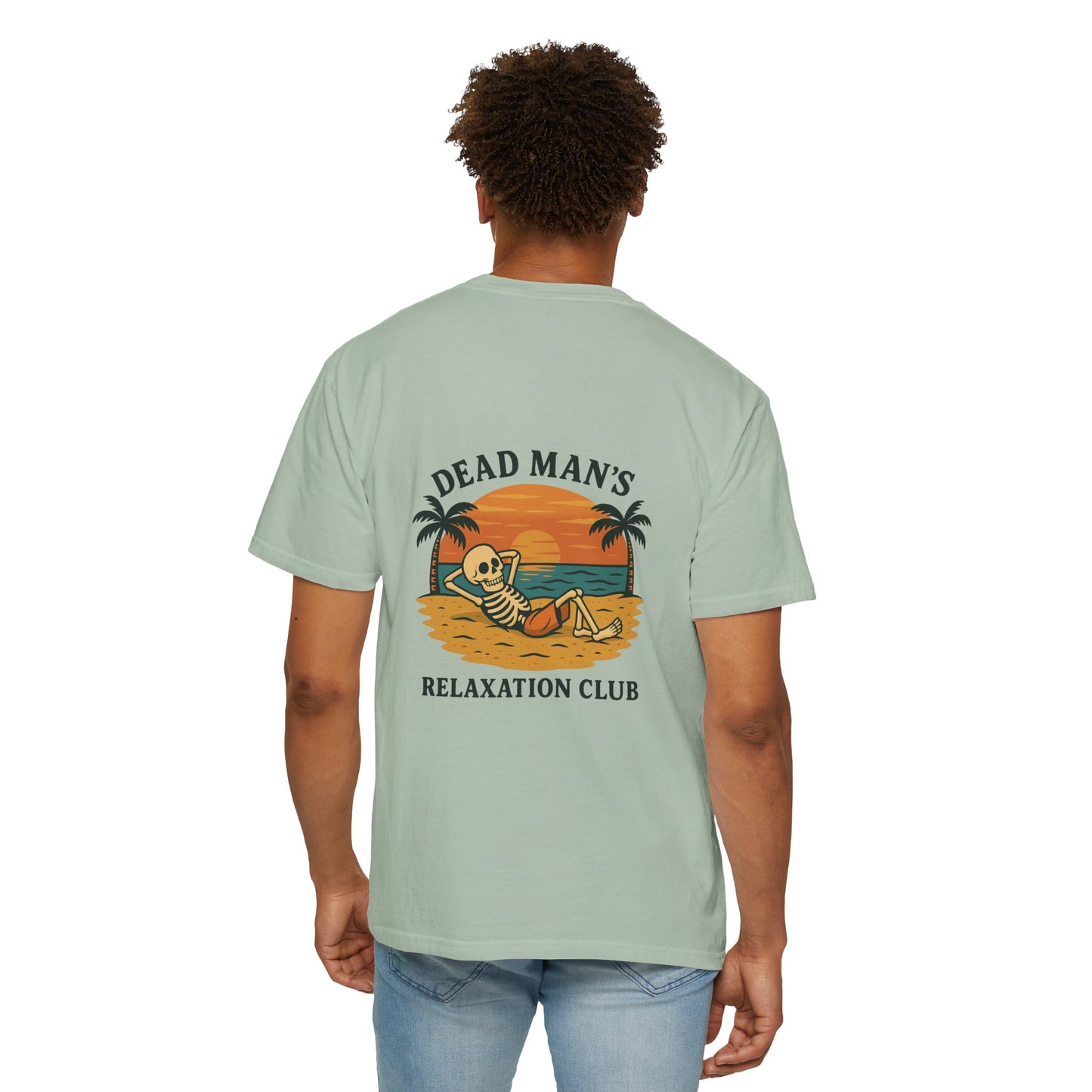 Dead Mans Relaxation Club / Retro Beach Skeleton Tee, Casual Wear