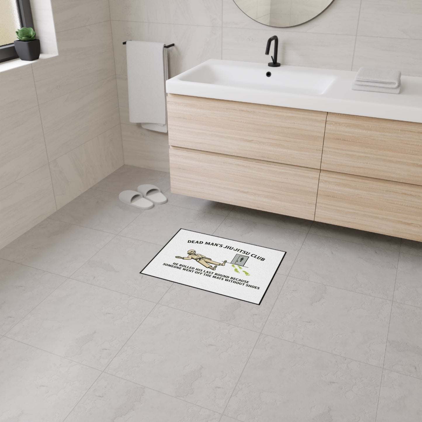 Dead Mans Jiu Jitsu Club Mat / Funny Gym Hygiene Skeleton Rug / Rolled His Last Round BJJ Floor Mat / Jiu-Jitsu Floor Mat | Dead Mans Club