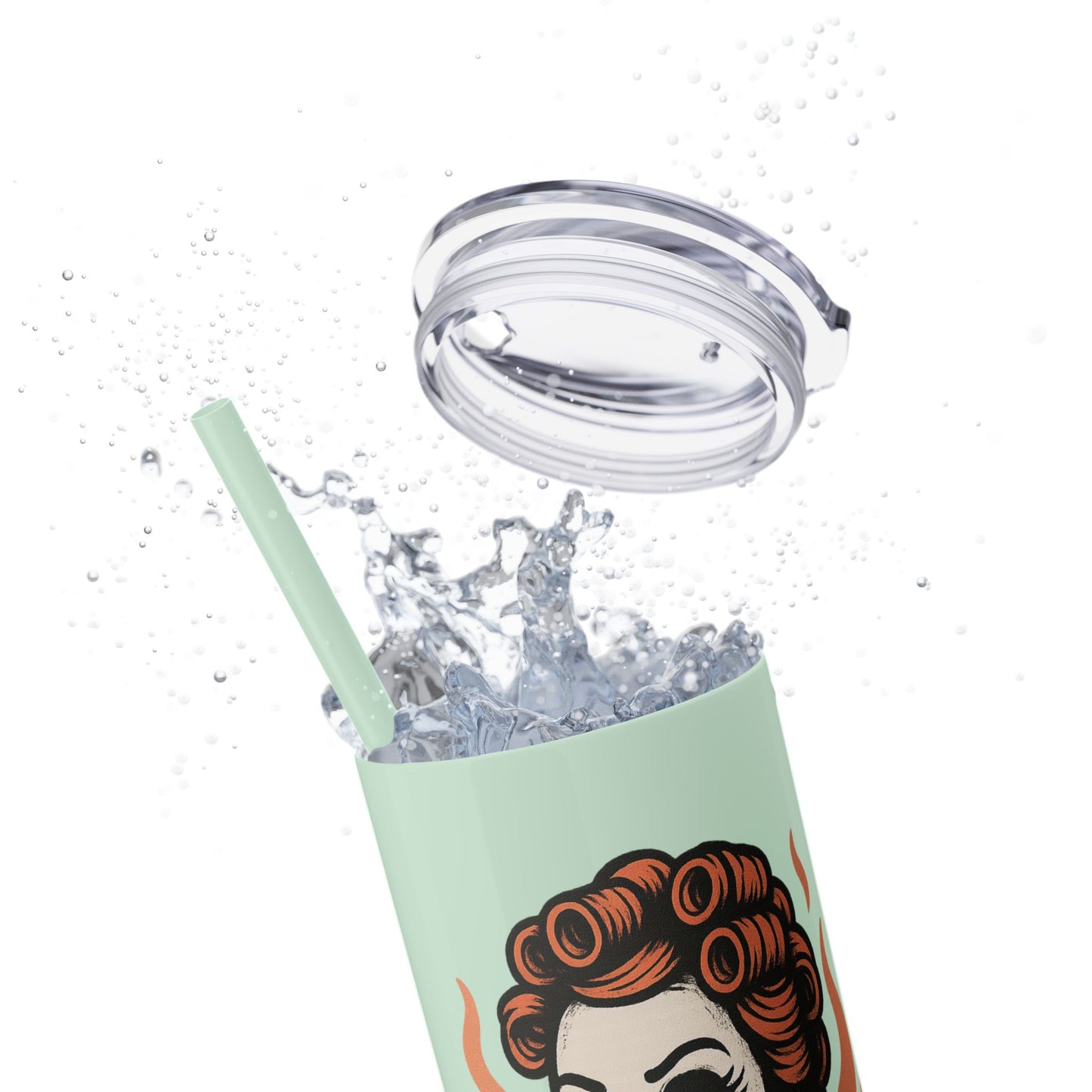 Burned Out But Still Pretty Tumbler | Funny Skeleton Travel Cup | 20oz Stainless Steel Skinny Tumbler with Straw | Dark Humor Gift