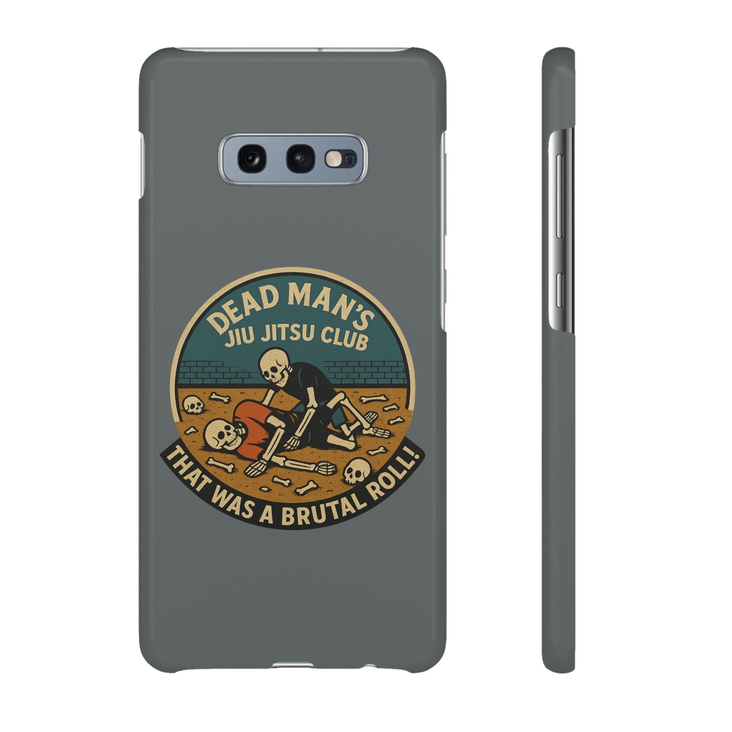 Dead Mans Jiu Jitsu Club iPhone Case That Was a Brutal Roll Skeleton Grappling Design