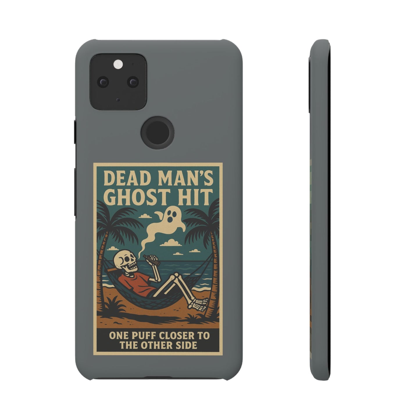 Dead Mans Ghost Hit iPhone Case One Puff Closer to the Other Side Skeleton Vibe Design