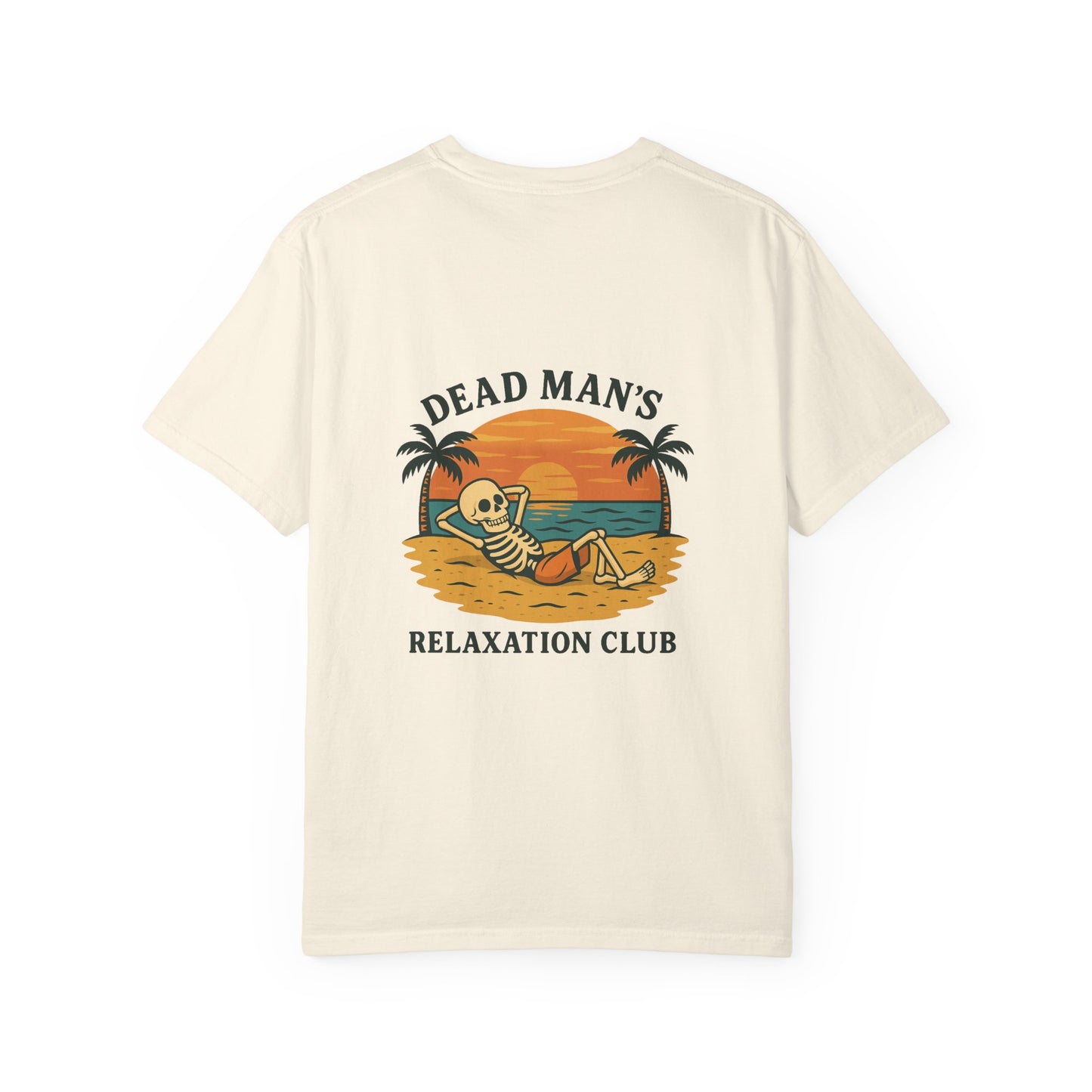 Dead Mans Relaxation Club / Retro Beach Skeleton Tee, Casual Wear