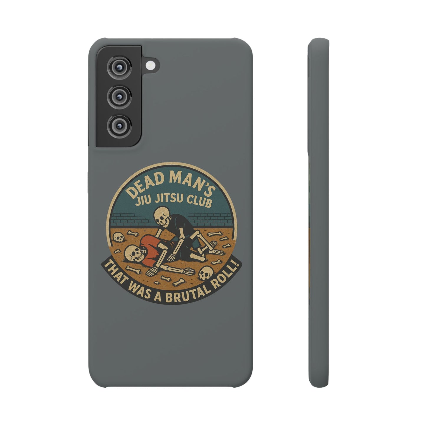 Dead Mans Jiu Jitsu Club iPhone Case That Was a Brutal Roll Skeleton Grappling Design