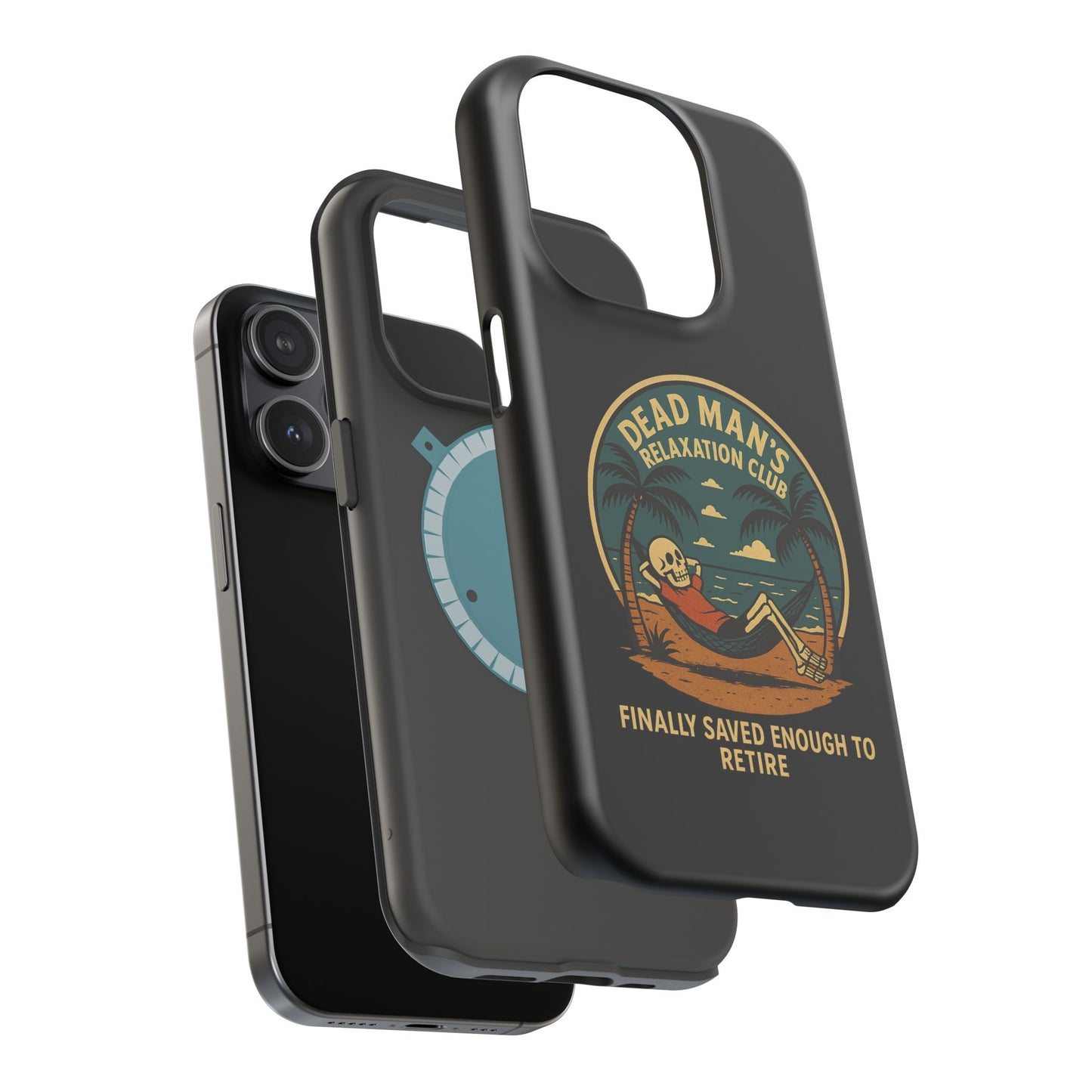 Dead Mans Relaxation Club iPhone Case / Finally Saved Enough to Retire Skeleton Beach Design