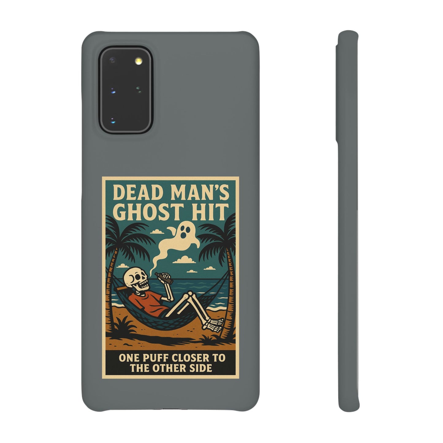 Dead Mans Ghost Hit iPhone Case One Puff Closer to the Other Side Skeleton Vibe Design