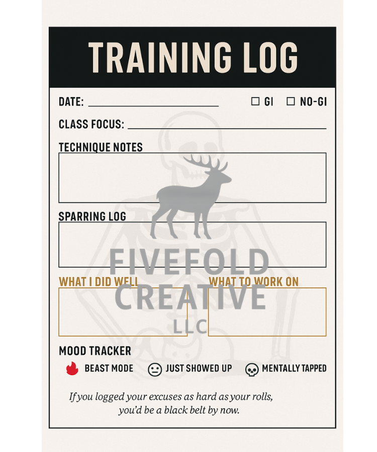 Jiu-Jitsu Training Log | BJJ Printable Tracker | Gi / No-Gi Grappling Journal Page | Martial Arts Planner PDF